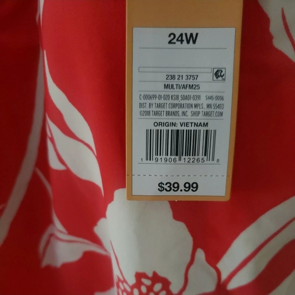 NWT Kona Sol Hawaiian Floral One Piece Swim Suit 24W - Picture 5 of 8